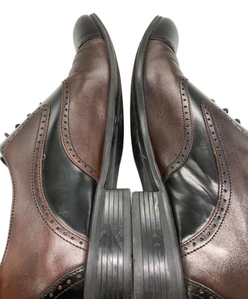 LANVIN COLLECTION（ランバンコレクション）LANVIN COLLECTION (ランバンコレクション) ブラックシャイニーバイカラーコンビ オックスフォード ドレスシューズ ブラック×ブラウン サイズ:26 1/2の古着・服飾アイテム