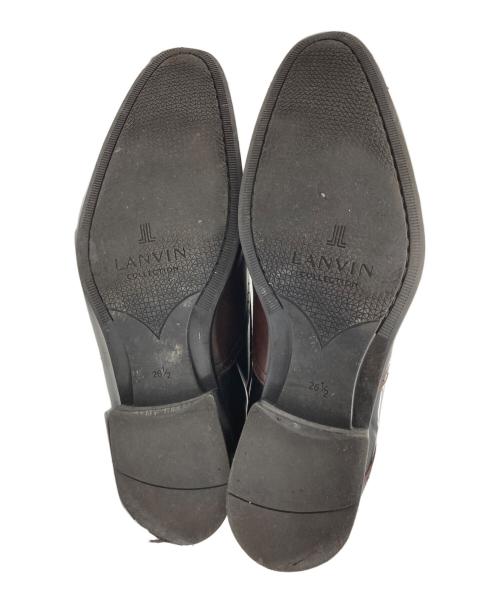 LANVIN COLLECTION（ランバンコレクション）LANVIN COLLECTION (ランバンコレクション) ブラックシャイニーバイカラーコンビ オックスフォード ドレスシューズ ブラック×ブラウン サイズ:26 1/2の古着・服飾アイテム