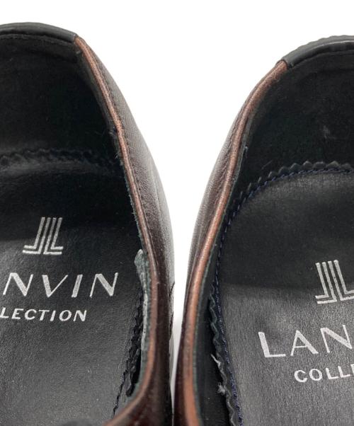 LANVIN COLLECTION（ランバンコレクション）LANVIN COLLECTION (ランバンコレクション) ブラックシャイニーバイカラーコンビ オックスフォード ドレスシューズ ブラック×ブラウン サイズ:26 1/2の古着・服飾アイテム