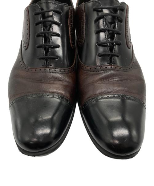 LANVIN COLLECTION（ランバンコレクション）LANVIN COLLECTION (ランバンコレクション) ブラックシャイニーバイカラーコンビ オックスフォード ドレスシューズ ブラック×ブラウン サイズ:26 1/2の古着・服飾アイテム