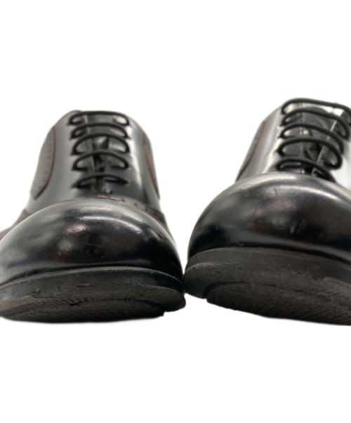 LANVIN COLLECTION（ランバンコレクション）LANVIN COLLECTION (ランバンコレクション) ブラックシャイニーバイカラーコンビ オックスフォード ドレスシューズ ブラック×ブラウン サイズ:26 1/2の古着・服飾アイテム