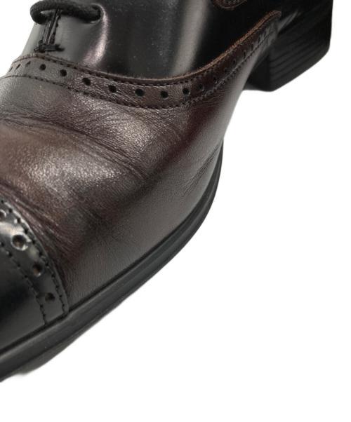 LANVIN COLLECTION（ランバンコレクション）LANVIN COLLECTION (ランバンコレクション) ブラックシャイニーバイカラーコンビ オックスフォード ドレスシューズ ブラック×ブラウン サイズ:26 1/2の古着・服飾アイテム