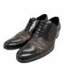 LANVIN COLLECTION（ランバンコレクション）の古着「ブラックシャイニーバイカラーコンビ オックスフォード ドレスシューズ」｜ブラック×ブラウン