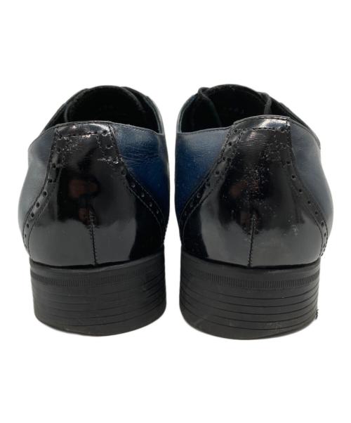 LANVIN COLLECTION（ランバンコレクション）LANVIN COLLECTION (ランバンコレクション) ブラックシャイニーバイカラーコンビ オックスフォード ドレスシューズ ブラック×ネイビー サイズ:26 1/2の古着・服飾アイテム