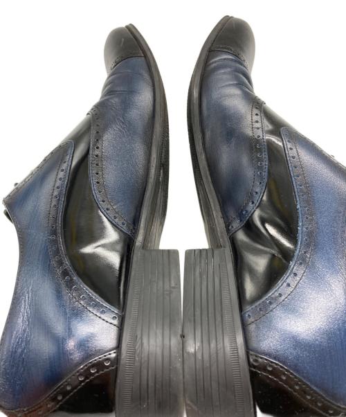 LANVIN COLLECTION（ランバンコレクション）LANVIN COLLECTION (ランバンコレクション) ブラックシャイニーバイカラーコンビ オックスフォード ドレスシューズ ブラック×ネイビー サイズ:26 1/2の古着・服飾アイテム