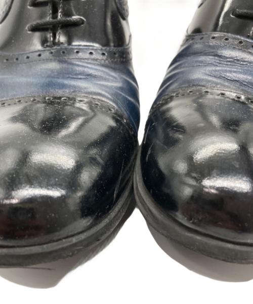 LANVIN COLLECTION（ランバンコレクション）LANVIN COLLECTION (ランバンコレクション) ブラックシャイニーバイカラーコンビ オックスフォード ドレスシューズ ブラック×ネイビー サイズ:26 1/2の古着・服飾アイテム