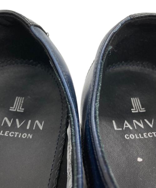 LANVIN COLLECTION（ランバンコレクション）LANVIN COLLECTION (ランバンコレクション) ブラックシャイニーバイカラーコンビ オックスフォード ドレスシューズ ブラック×ネイビー サイズ:26 1/2の古着・服飾アイテム