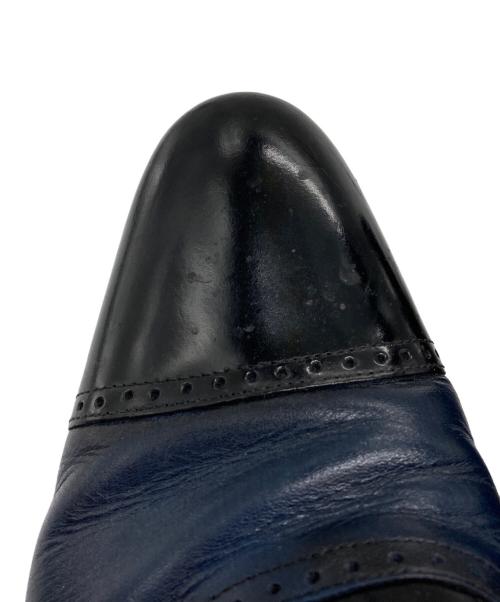 LANVIN COLLECTION（ランバンコレクション）LANVIN COLLECTION (ランバンコレクション) ブラックシャイニーバイカラーコンビ オックスフォード ドレスシューズ ブラック×ネイビー サイズ:26 1/2の古着・服飾アイテム