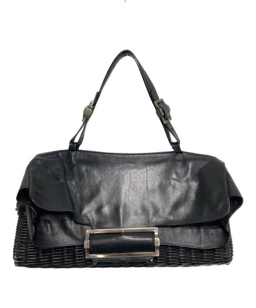 GIVENCHY（ジバンシィ）GIVENCHY (ジバンシィ) レザー切替カゴバッグ ブラックの古着・服飾アイテム
