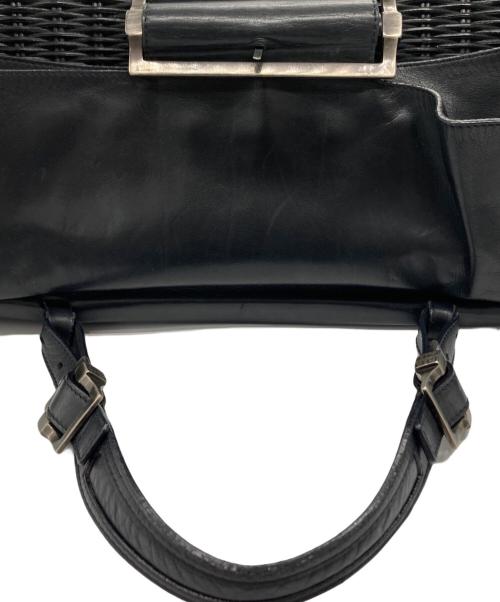 GIVENCHY（ジバンシィ）GIVENCHY (ジバンシィ) レザー切替カゴバッグ ブラックの古着・服飾アイテム