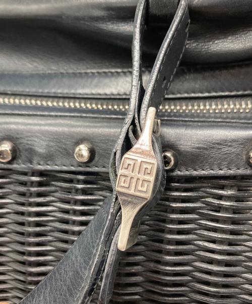 GIVENCHY（ジバンシィ）GIVENCHY (ジバンシィ) レザー切替カゴバッグ ブラックの古着・服飾アイテム