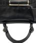 中古・古着 GIVENCHY (ジバンシィ) レザー切替カゴバッグ ブラック：20000円