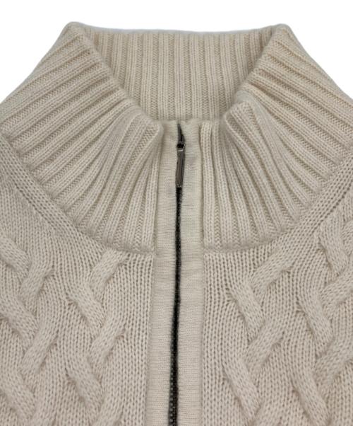 MOORER（ムーレー）MOORER (ムーレー) カシミヤハーフジップニット ホワイト サイズ:48の古着・服飾アイテム