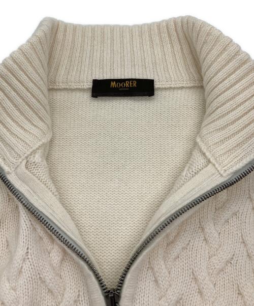MOORER（ムーレー）MOORER (ムーレー) カシミヤハーフジップニット ホワイト サイズ:48の古着・服飾アイテム