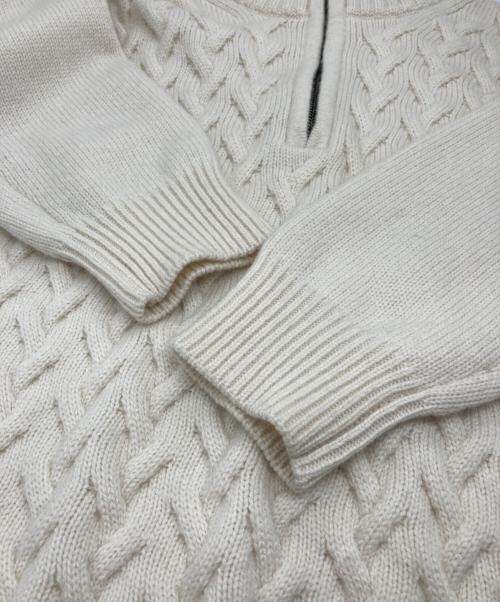 MOORER（ムーレー）MOORER (ムーレー) カシミヤハーフジップニット ホワイト サイズ:48の古着・服飾アイテム