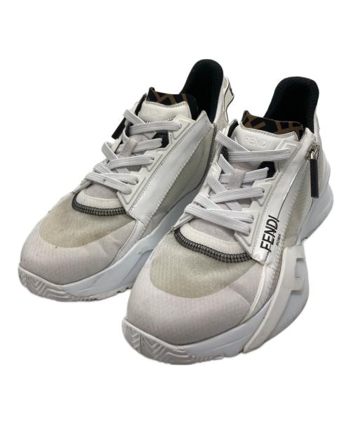 FENDI（フェンディ）FENDI (フェンディ) FLOW サイドジップローカットスニーカー ホワイト サイズ:5の古着・服飾アイテム