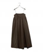 TODAYFULトゥデイフル）の古着「Washer Camisole Dress」｜ブラウン×ブラック