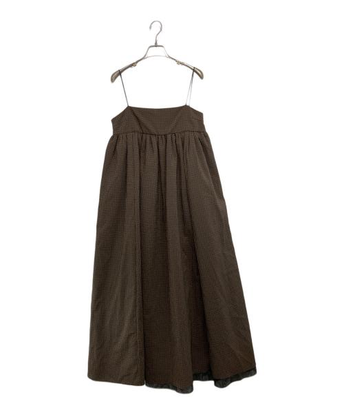 TODAYFUL（トゥデイフル）TODAYFUL (トゥデイフル) Washer Camisole Dress ブラウン×ブラック サイズ:38の古着・服飾アイテム