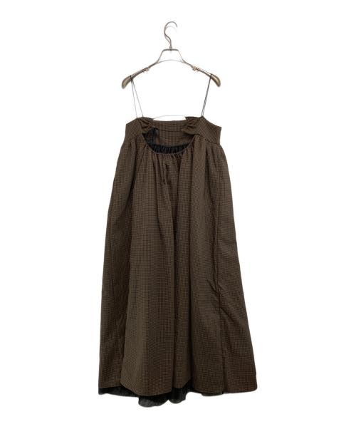 TODAYFUL（トゥデイフル）TODAYFUL (トゥデイフル) Washer Camisole Dress ブラウン×ブラック サイズ:38の古着・服飾アイテム