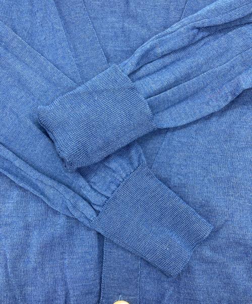 sacai（サカイ）sacai (サカイ) 異素材切替 シルク混ニットカーディガン ブルー×グリーン サイズ:1の古着・服飾アイテム
