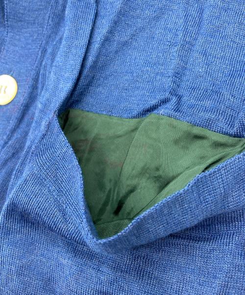sacai（サカイ）sacai (サカイ) 異素材切替 シルク混ニットカーディガン ブルー×グリーン サイズ:1の古着・服飾アイテム