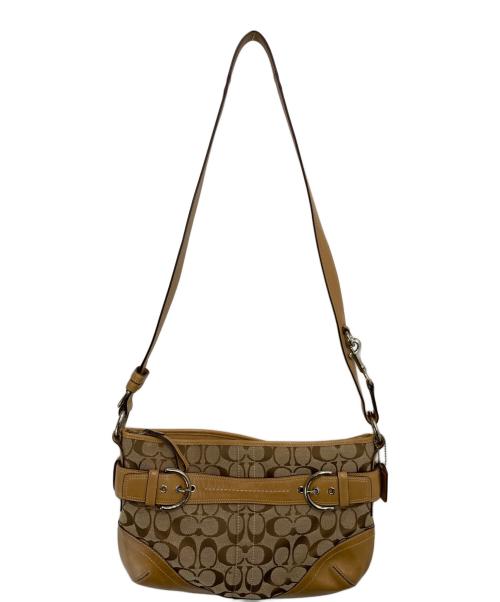 COACH（コーチ）COACH (コーチ) シグネチャー ショルダーバッグ ベージュの古着・服飾アイテム
