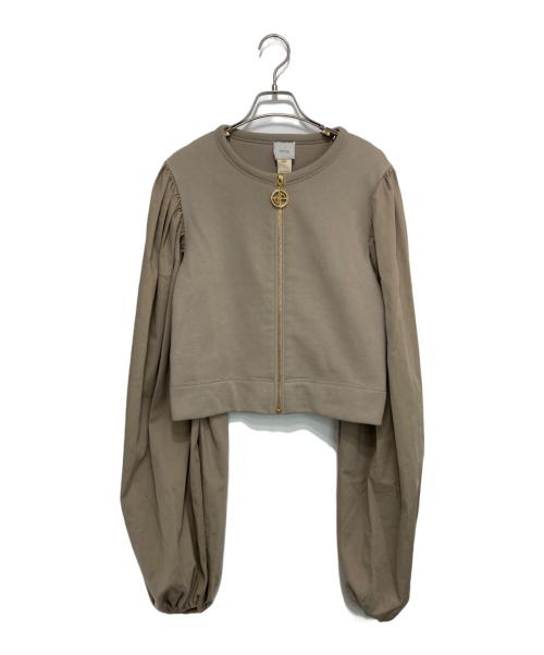 patou（パトゥ）patou (パトゥ) ボリュームスリーブジップアップジャケット ベージュ サイズ:Sの古着・服飾アイテム