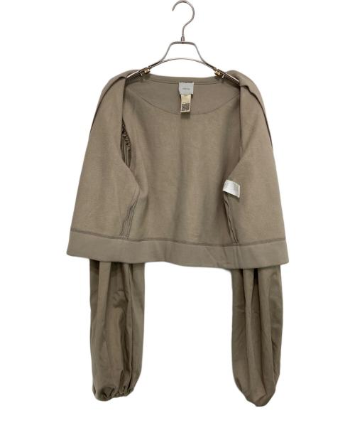 patou（パトゥ）patou (パトゥ) ボリュームスリーブジップアップジャケット ベージュ サイズ:Sの古着・服飾アイテム