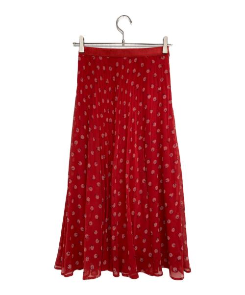 ANAYI（アナイ）ANAYI (アナイ) マリンドットプリントプリーツスカート レッド サイズ:SIZE 36の古着・服飾アイテム