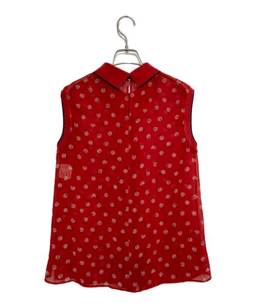 ANAYI（アナイ）ANAYI (アナイ) マリンドットプリントニット衿ブラウス レッド サイズ:SIZE 38の古着・服飾アイテム