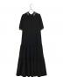DOUBLE STANDARD CLOTHING (ダブルスタンダードクロージング) ESSENTIAL カノコジャージティアードポロワンピース ブラック サイズ:36 未使用品：15000円