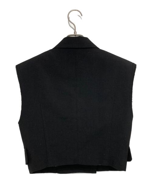 Sov.（ソブ）Sov. (ソブ) リネンライクショートジレ ブラック サイズ:36の古着・服飾アイテム