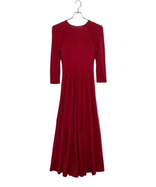 BORDERS at BALCONY（ボーダーズアットバルコニー）BORDERS at BALCONY (ボーダーズアットバルコニー) JERSEY MAXI DRESS マキシワンピース レッド サイズ:36の古着・服飾アイテム