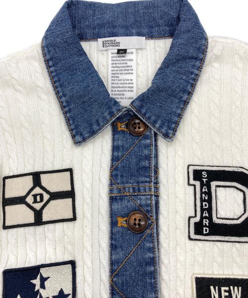 DOUBLE STANDARD CLOTHING（ダブルスタンダードクロージング）DOUBLE STANDARD CLOTHING (ダブルスタンダードクロージング) ドッキングデニムニットカーディガン ホワイト×インディゴ サイズ:SIZE 36の古着・服飾アイテム