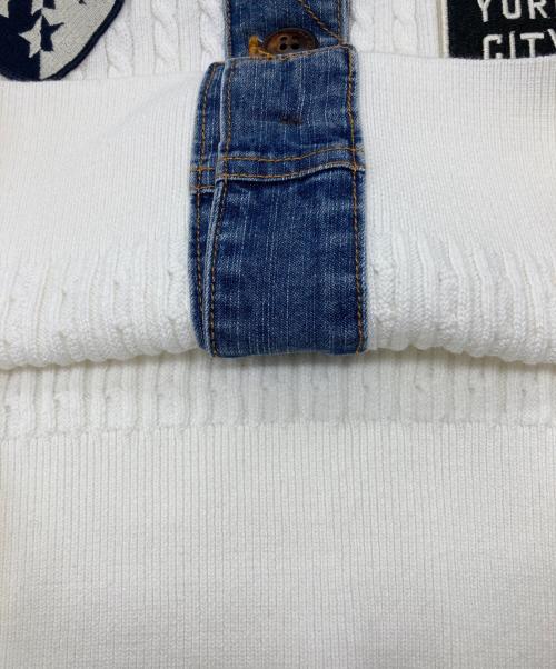 DOUBLE STANDARD CLOTHING（ダブルスタンダードクロージング）DOUBLE STANDARD CLOTHING (ダブルスタンダードクロージング) ドッキングデニムニットカーディガン ホワイト×インディゴ サイズ:SIZE 36の古着・服飾アイテム
