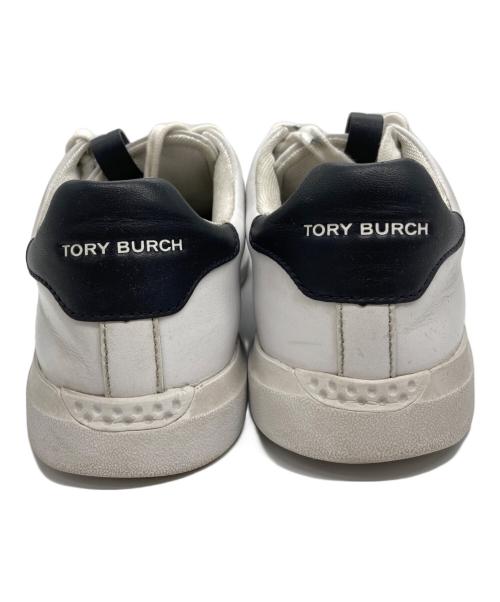 TORY BURCH（トリーバーチ）TORY BURCH (トリーバーチ) DOUBLE T HOWELL COURT ローカットスニーカー ホワイト×ブラック サイズ:7Mの古着・服飾アイテム