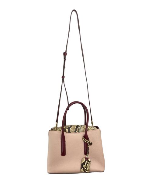 Kate Spade（ケイトスペード）Kate Spade (ケイトスペード) 2WAYショルダーバッグ ピンク×ボルドーの古着・服飾アイテム