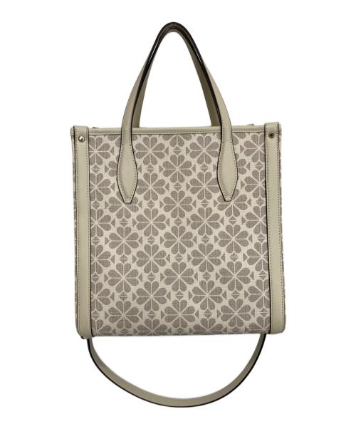 Kate Spade（ケイトスペード）Kate Spade (ケイトスペード) ローワン スペード フラワー コーテッド キャンバス ミディアム NS 2WAYバッグ アイボリー×グレーの古着・服飾アイテム