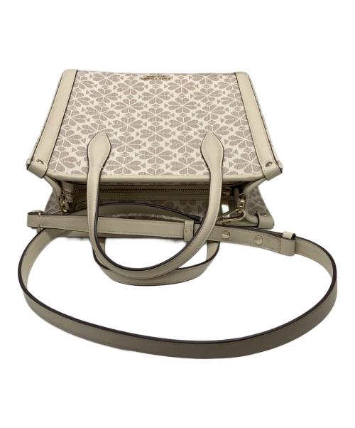 Kate Spade（ケイトスペード）Kate Spade (ケイトスペード) ローワン スペード フラワー コーテッド キャンバス ミディアム NS 2WAYバッグ アイボリー×グレーの古着・服飾アイテム