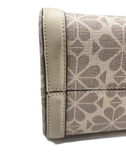 Kate Spade（ケイトスペード）Kate Spade (ケイトスペード) ローワン スペード フラワー コーテッド キャンバス ミディアム NS 2WAYバッグ アイボリー×グレーの古着・服飾アイテム