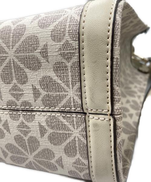Kate Spade（ケイトスペード）Kate Spade (ケイトスペード) ローワン スペード フラワー コーテッド キャンバス ミディアム NS 2WAYバッグ アイボリー×グレーの古着・服飾アイテム