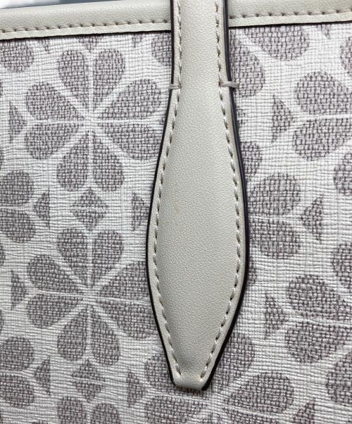 Kate Spade（ケイトスペード）Kate Spade (ケイトスペード) ローワン スペード フラワー コーテッド キャンバス ミディアム NS 2WAYバッグ アイボリー×グレーの古着・服飾アイテム