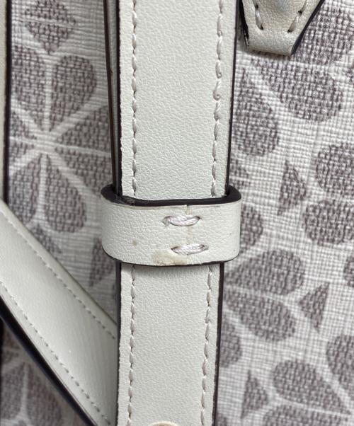 Kate Spade（ケイトスペード）Kate Spade (ケイトスペード) ローワン スペード フラワー コーテッド キャンバス ミディアム NS 2WAYバッグ アイボリー×グレーの古着・服飾アイテム