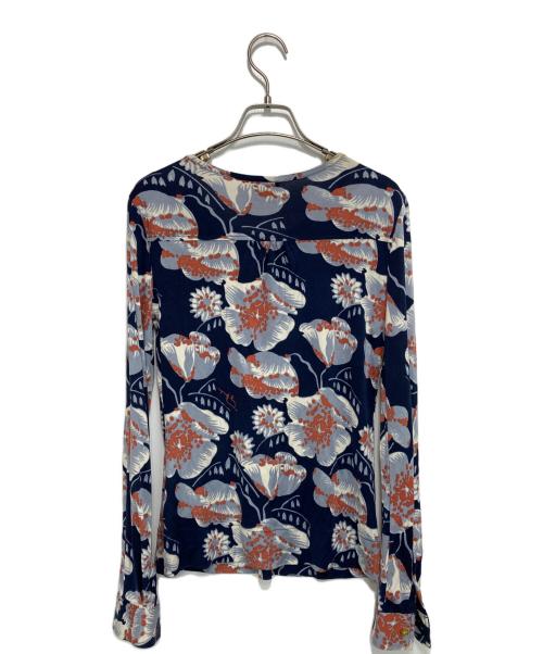TORY BURCH（トリーバーチ）TORY BURCH (トリーバーチ) 総柄ヘンリーネックカットソー ネイビー サイズ:XSの古着・服飾アイテム