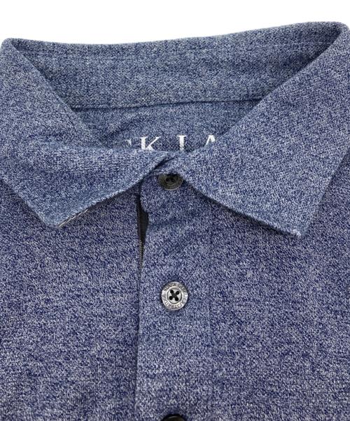 BLACK LABEL CRESTBRIDGE（ブラックレーベル クレストブリッジ）BLACK LABEL CRESTBRIDGE (ブラックレーベル クレストブリッジ) エンブレム刺繍ポロシャツ ブルー サイズ:Mの古着・服飾アイテム