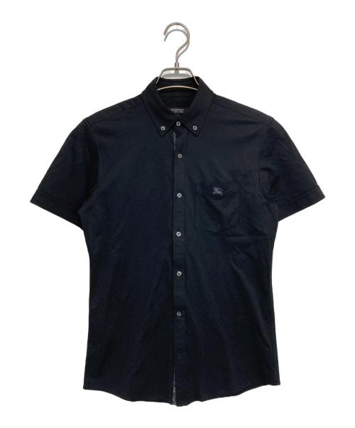BURBERRY BLACK LABEL（バーバリーブラックレーベル）BURBERRY BLACK LABEL (バーバリーブラックレーベル) ホース刺繍 半袖ポロシャツ ブラック サイズ:1の古着・服飾アイテム