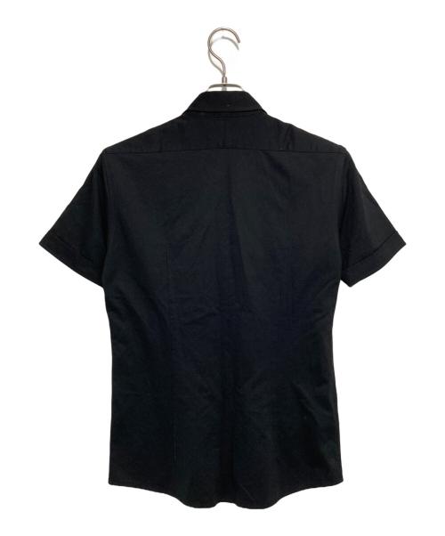 BURBERRY BLACK LABEL（バーバリーブラックレーベル）BURBERRY BLACK LABEL (バーバリーブラックレーベル) ホース刺繍 半袖ポロシャツ ブラック サイズ:1の古着・服飾アイテム