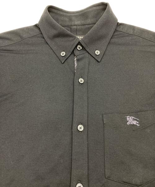 BURBERRY BLACK LABEL（バーバリーブラックレーベル）BURBERRY BLACK LABEL (バーバリーブラックレーベル) ホース刺繍 半袖ポロシャツ ブラック サイズ:1の古着・服飾アイテム