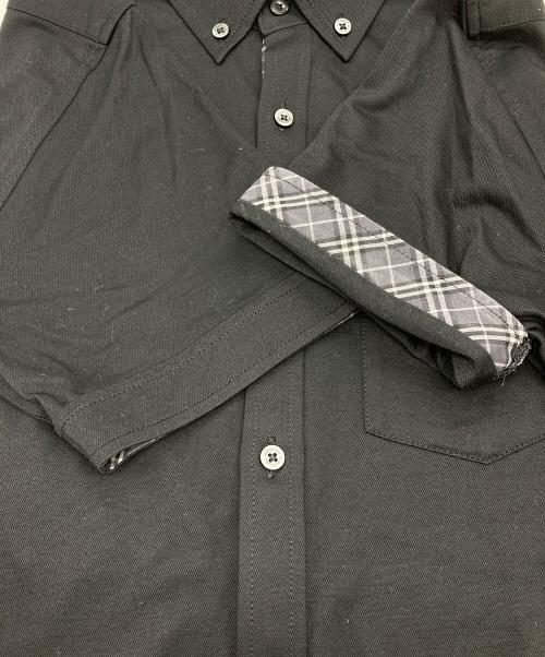 BURBERRY BLACK LABEL（バーバリーブラックレーベル）BURBERRY BLACK LABEL (バーバリーブラックレーベル) ホース刺繍 半袖ポロシャツ ブラック サイズ:1の古着・服飾アイテム