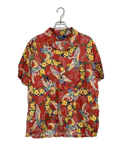 POLO RALPH LAUREN（ポロ・ラルフローレン）POLO RALPH LAUREN (ポロ・ラルフローレン) ANDY CAMP レーヨンオープンカラーシャツ レッド×イエロー サイズ:XLの古着・服飾アイテム